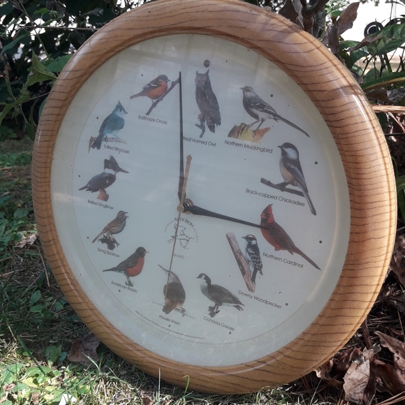 Wall Decor Wooden Wall Clock Birds Chirping Musical Song Clock Wood